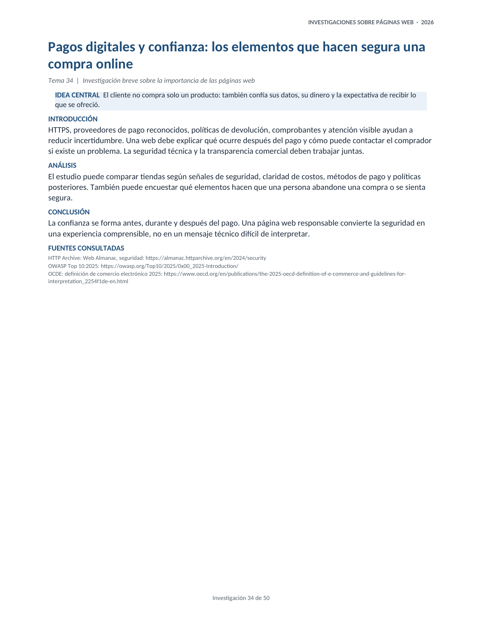 Portada de la investigación 34: Pagos digitales y confianza: los elementos que hacen segura una compra online